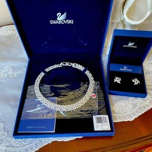 Swarovski crystal diamanta necklace and earrings